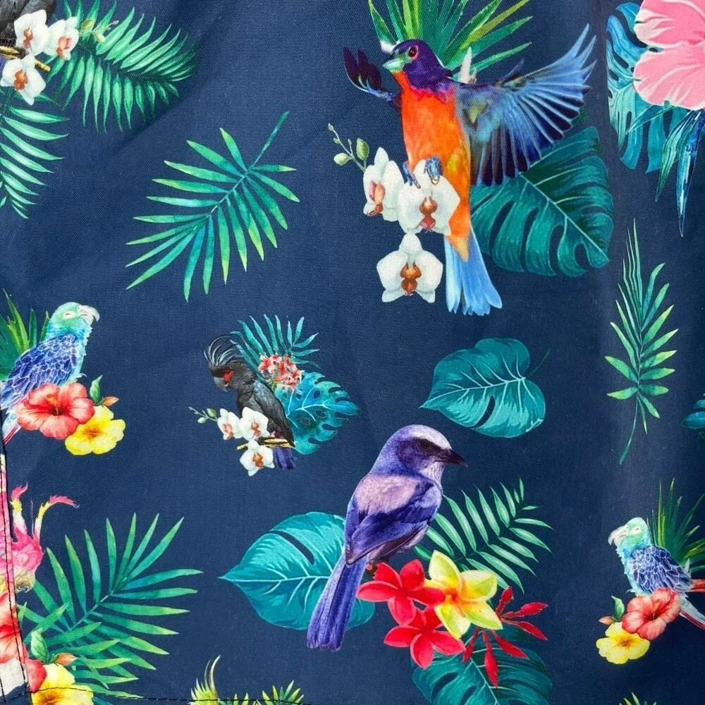 Vacancy Co Swim Trunks US L / EUR XL Navy‎ Bird Tropical Hawaiian 6